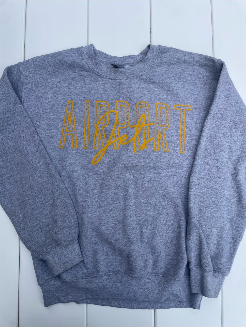 Gildan Travel Crewneck Sweatshirt, Airport Jets, Size S